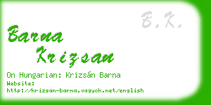 barna krizsan business card
